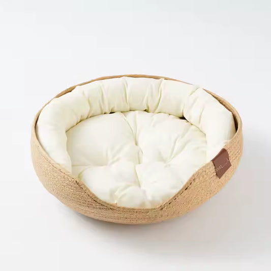 Handmade Natural Rattan Dog Sofa Bed – 45cm Premium Pet Nest